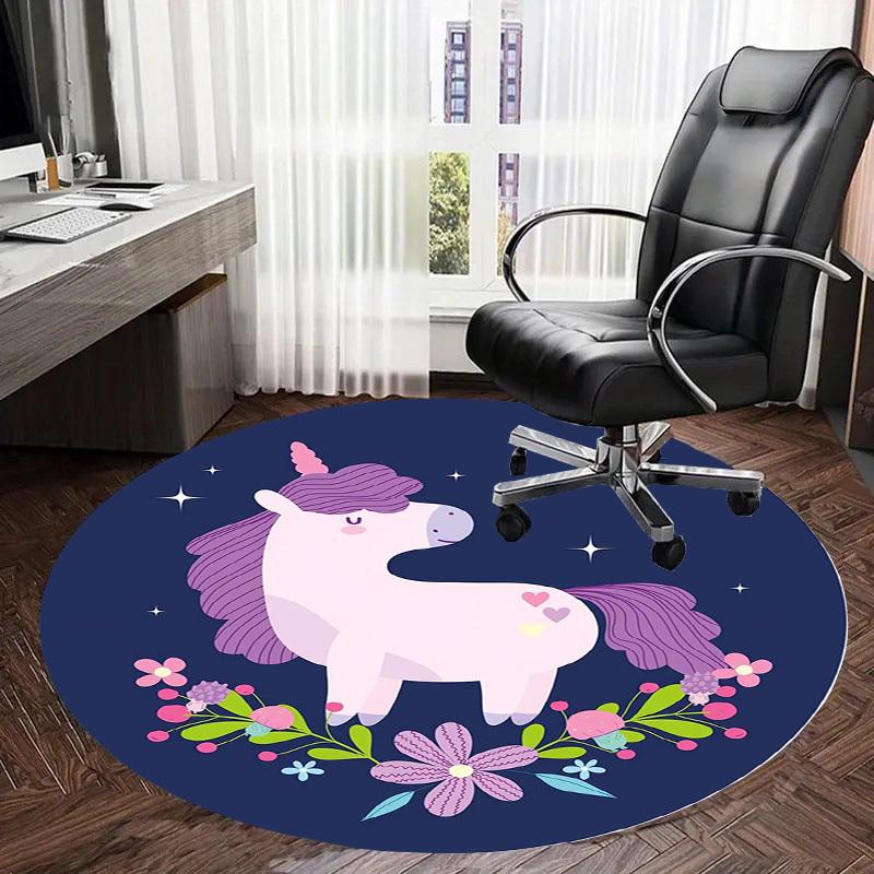 1pc Office Carpet Chair Mats Unicorn Fantasy Night Flowers Perfect for Decorating Office Chairss, Or Bedrooms.YDT485