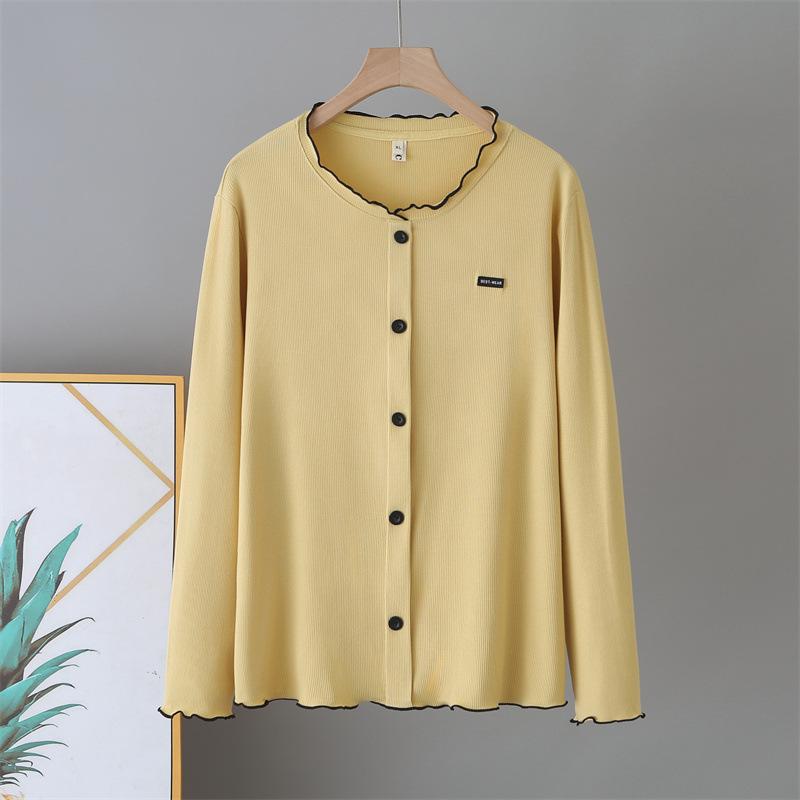 

2026 Spring Plus Size Women s Long Sleeve Base Layer Top, Versatile and Stretchy for Overweight Girls, 200 Jin 4XL жёлтый