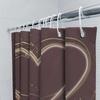 3D Golden Heart Shower Curtain | Elegant and Romantic Bathroom Decor