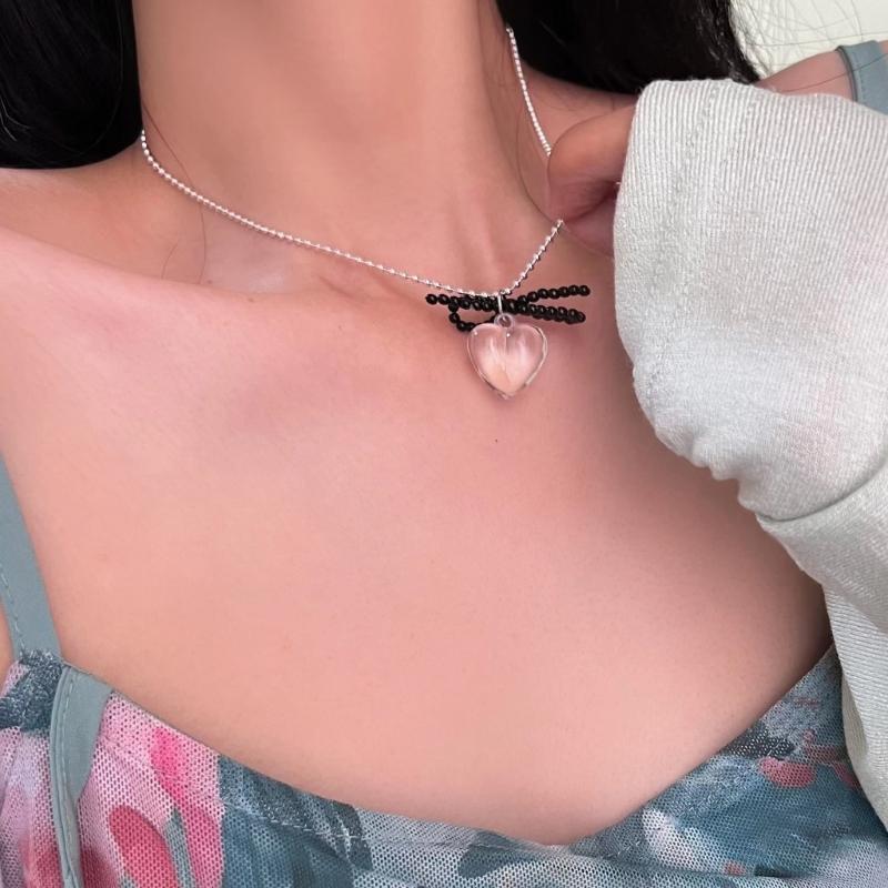 Simulated Pearl Necklace Female Temperament Pearls Bowknot Collarbone Chain Student Adjustable Chain Sweater Chain