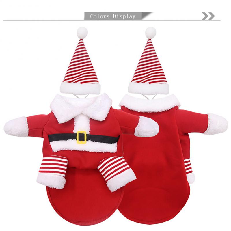

Праздничная одежда для питомцев Костюм Санта Клауса для собаки Зимнее пальто-куртка для щенка Костюм с шапкой Теплая одежда Косплей для собак кошек 2XL