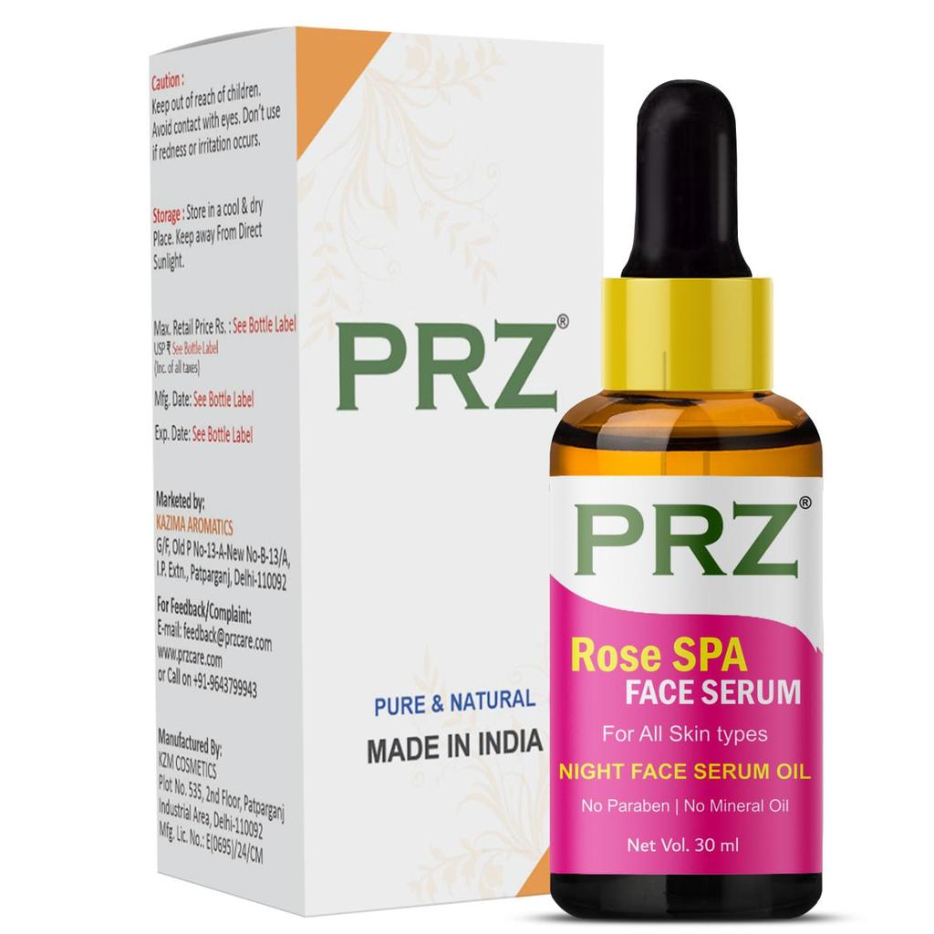 Prz Rose Spa Face Serum (30Ml) Night Face Serum For All Skin Type - Helps In Tightening Skin Tissues, Opening Skin Pores On The Face, Controlling T