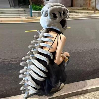 Dinozor İskeleti Aksesuarları Çocuk Yetişkin Kawaii Sevimli Giyilebilir Maske Cadılar Bayramı Partisi Karnaval Rol Yapma Kostümü Komik Başlık