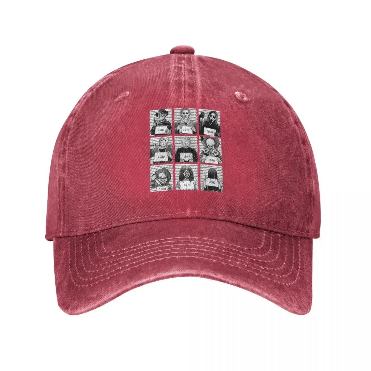 

Horror Prison Baseball Cap Vintage Distressed Washed Halloween Michael Horror Sun Cap for Unisex Outdoor Workouts Caps Hat One Size