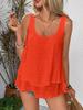 Blusa Laranja Sem Mangas com Barra de Babados e Alças Largas - Disponível em Várias Cores