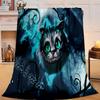 1PC wonderland Smile Cat Flannel Blanket Gift, Suitable for Both Men And Women, Soft Ideal for Beds And Sofa, Birthday Or Christmas Gift
