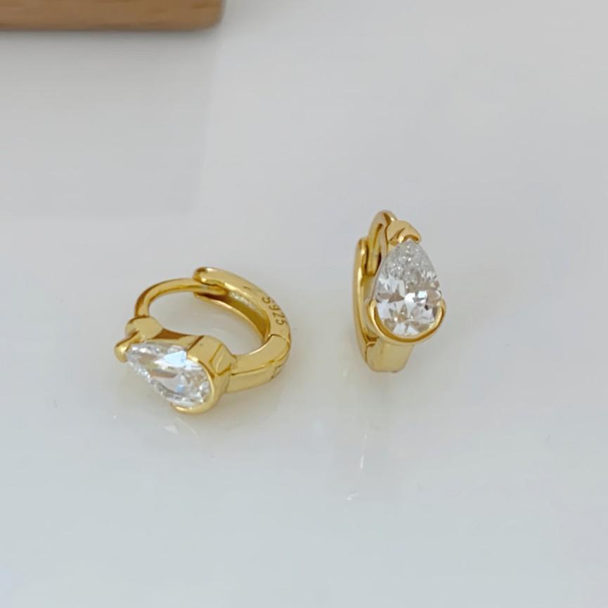 Orecchini a goccia in Argento Sterling S925 con Zircone Quadrato - Gioielli per Orecchie Trendy di Lusso Leggero 2026 per Donne