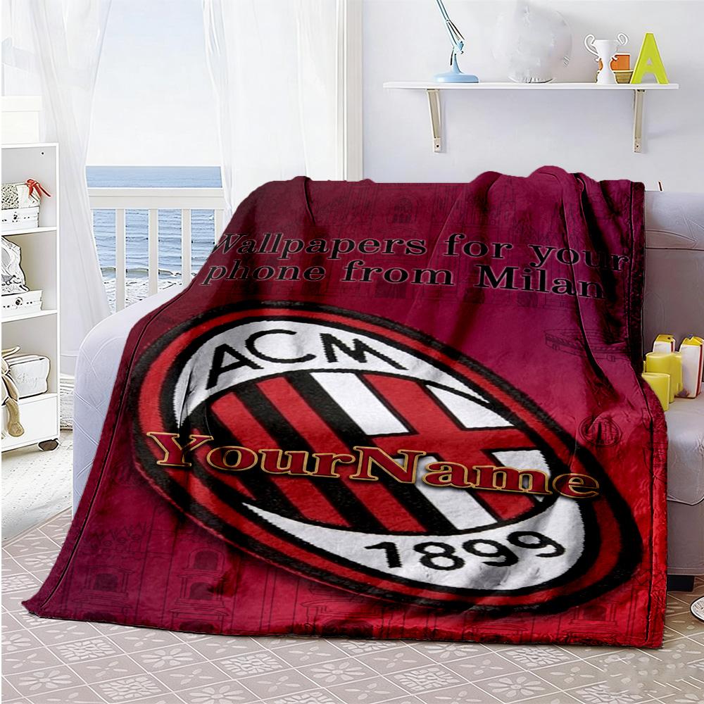 Ac Milan Customize Your Name Blanket Lightweight Customizable Blanket Warmthful Decor Suitable for Office Bedding Picnics Sofa Four Seasons Universal