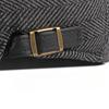 Men's Wool Herringbone Flat Cap British Retro Style Newsboy Hat Autumn Winter Warm Beret Adjustable Cabbie Cap for Men
