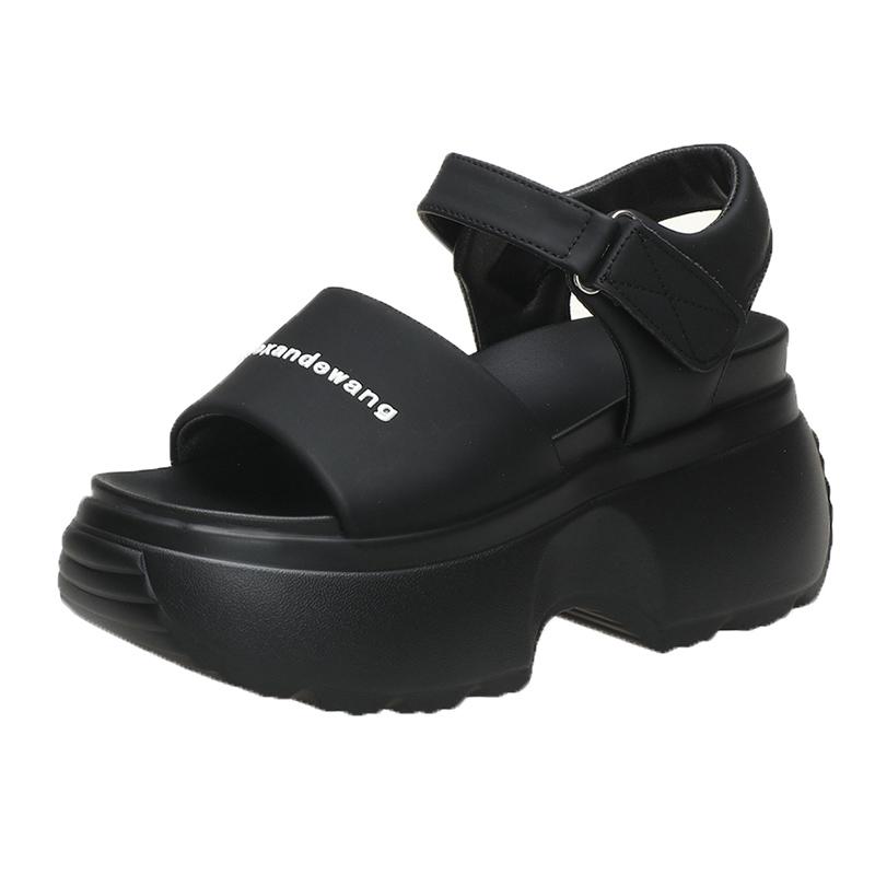 Fashion Women Leisure Chunky Platform Sandals Peep Toe High Heels Gladiator Slippers Woman Trendy Summer Beach Leather Sneakers 8.5CM