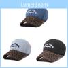 American Vintage Leopard Print Cotton Baseball Cap With Embroidery For Sun Protection