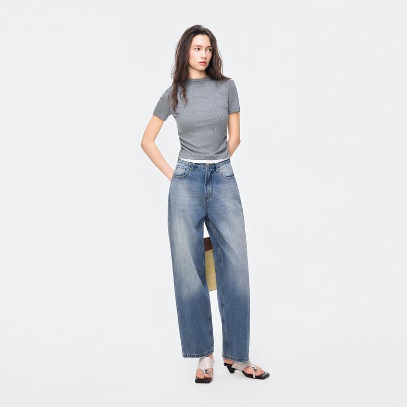Tatu Women's 100% Cotton Washed Straight-Leg Jeans