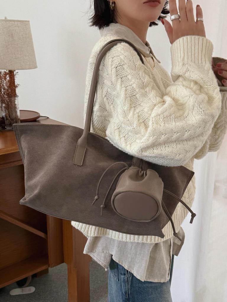 Duoduo Frosted Leather Tote Bag - New Styles, Simple, Large Capacity Shoulder Bag