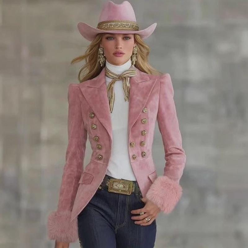 2025 European & American Retro Suede Velvet Slim Fit Jacket