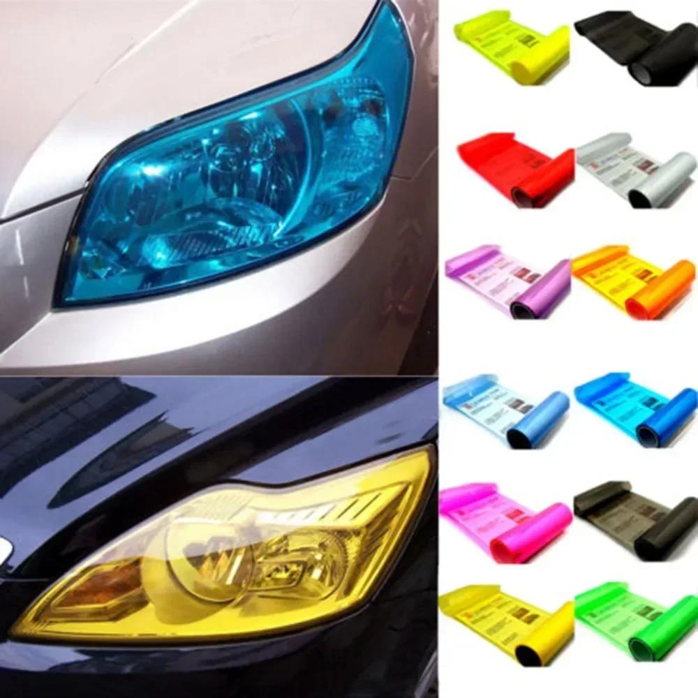 Car Tint Film Lens Vinyl Wrap Car Stickers Smoke Dark Black Blue Red Transparent for Car Auto Headlight Taillight Fog Light