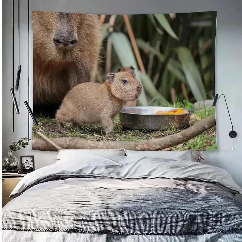 Capybara Tierdruck Wandteppich Büro Wohnzimmer Dekoration Zuhause Wandteppich