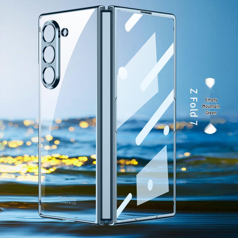 

Samsung Z Fold 7 Transparent Electroplated Phone Case with Integrated Folding Design and Anti-drop Protection Fold7