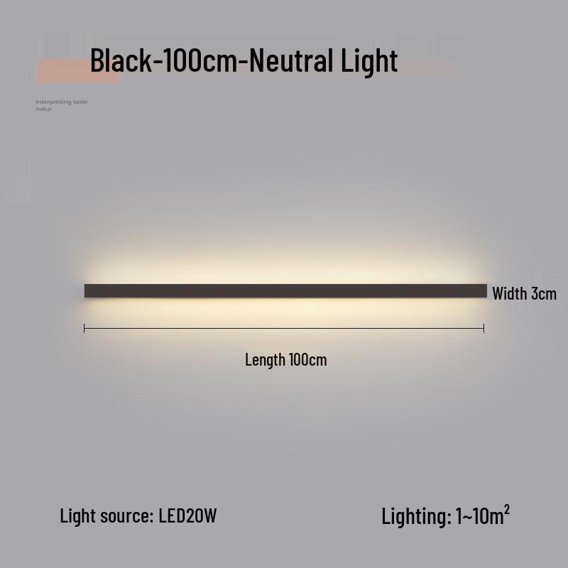 Minimalist Modern Long Strip Wall Lamp for Bedroom, Living Room, or Sofa Side