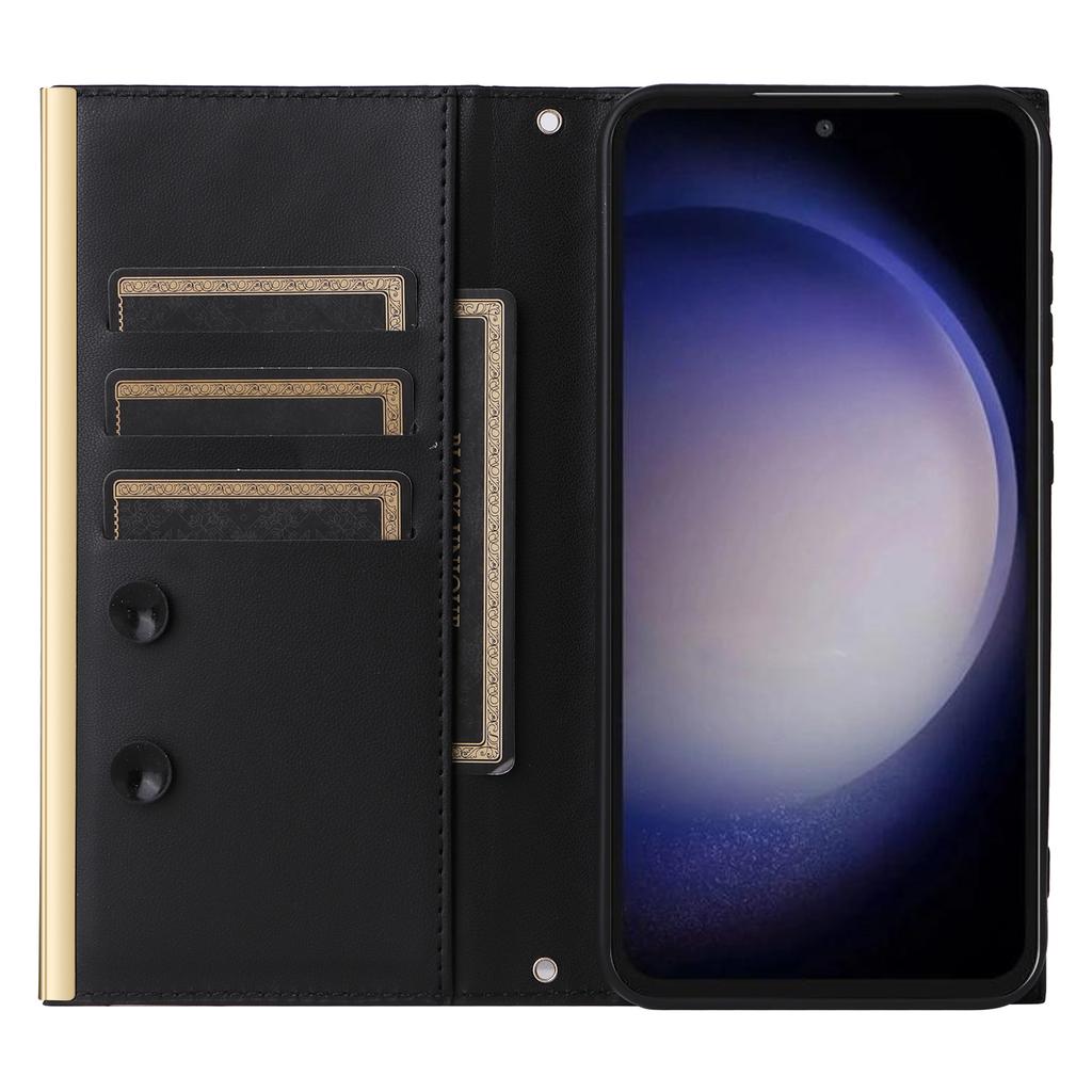 Etui na Samsunga Galaxy S23 FE PU Skóra Przyssawka Pokrowiec na telefon z paskiem na ramię