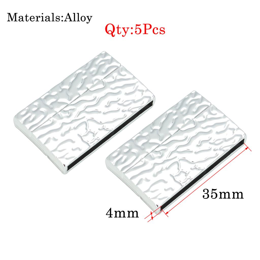 Jewelry Findings Leather Bracelet Clasp DIY Magnet Hook Rhodium Magnetic Clasp Flat Hole 15*3mm