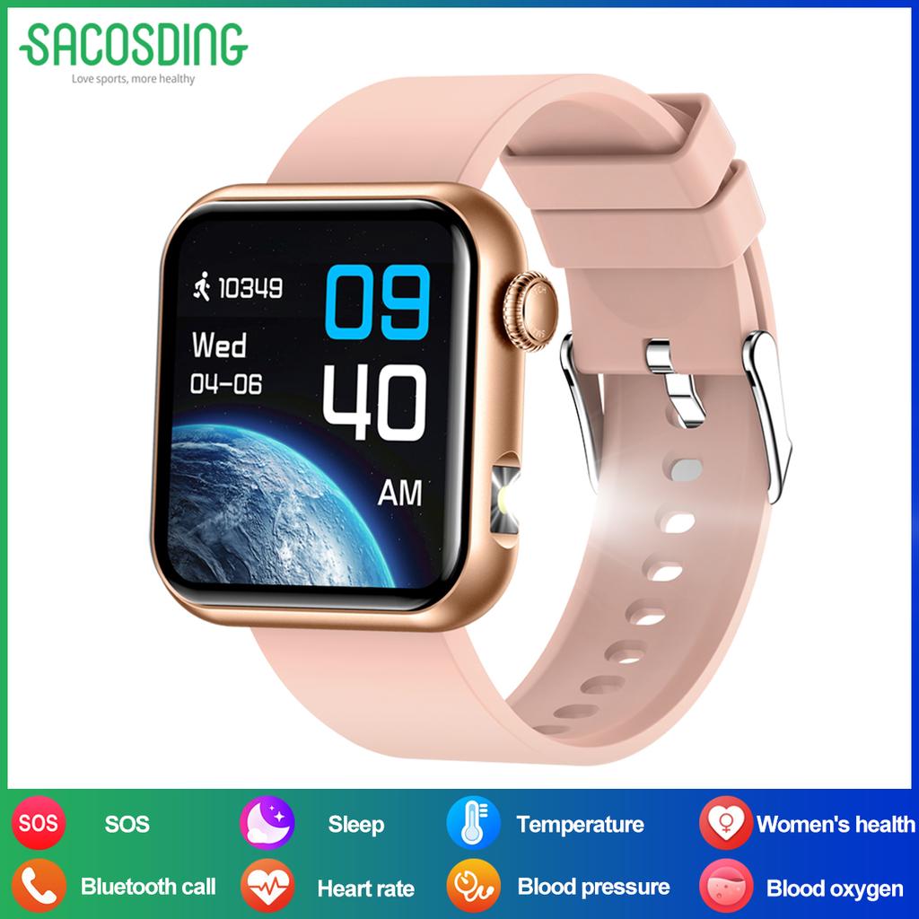 SACOSDING Bluetooth Call Smart Watch 1.72" HD Screen AI Voice Micro Gheck IP68 Waterproof BP Oxygen Heart Rate Smartwatch