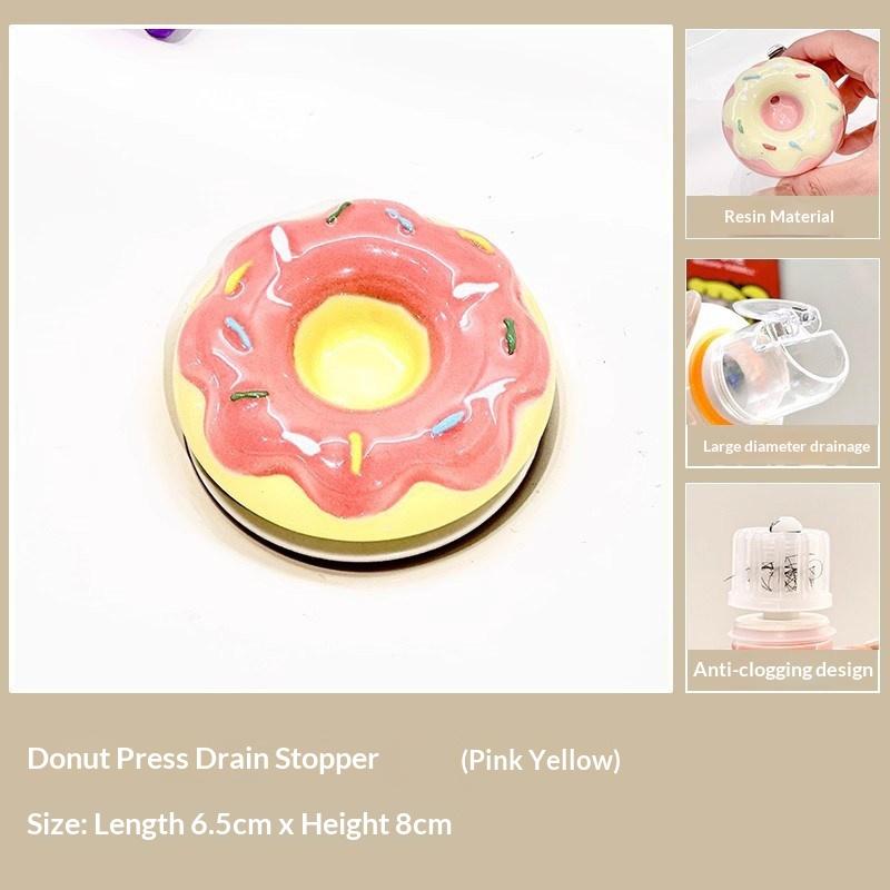 Cute Ceramic Donuts Up Basin Sink Drain Stopper Bathroom Shower Strainer Covers Home Decor Water Floor Drains Hardware Tool
