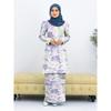 Summer New Irregular Graphic Gradient Print Fashion Long Gradient Modern Kulang Pahang Ladies Casual Muslim Suit Comfortable Ladies Two Piece Suit