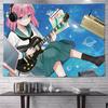 Anime Live Band Tapestry Wall Hanging School Girls Guitars Drums Concert Aesthetic Wall Art Dorm Bedroom Decor