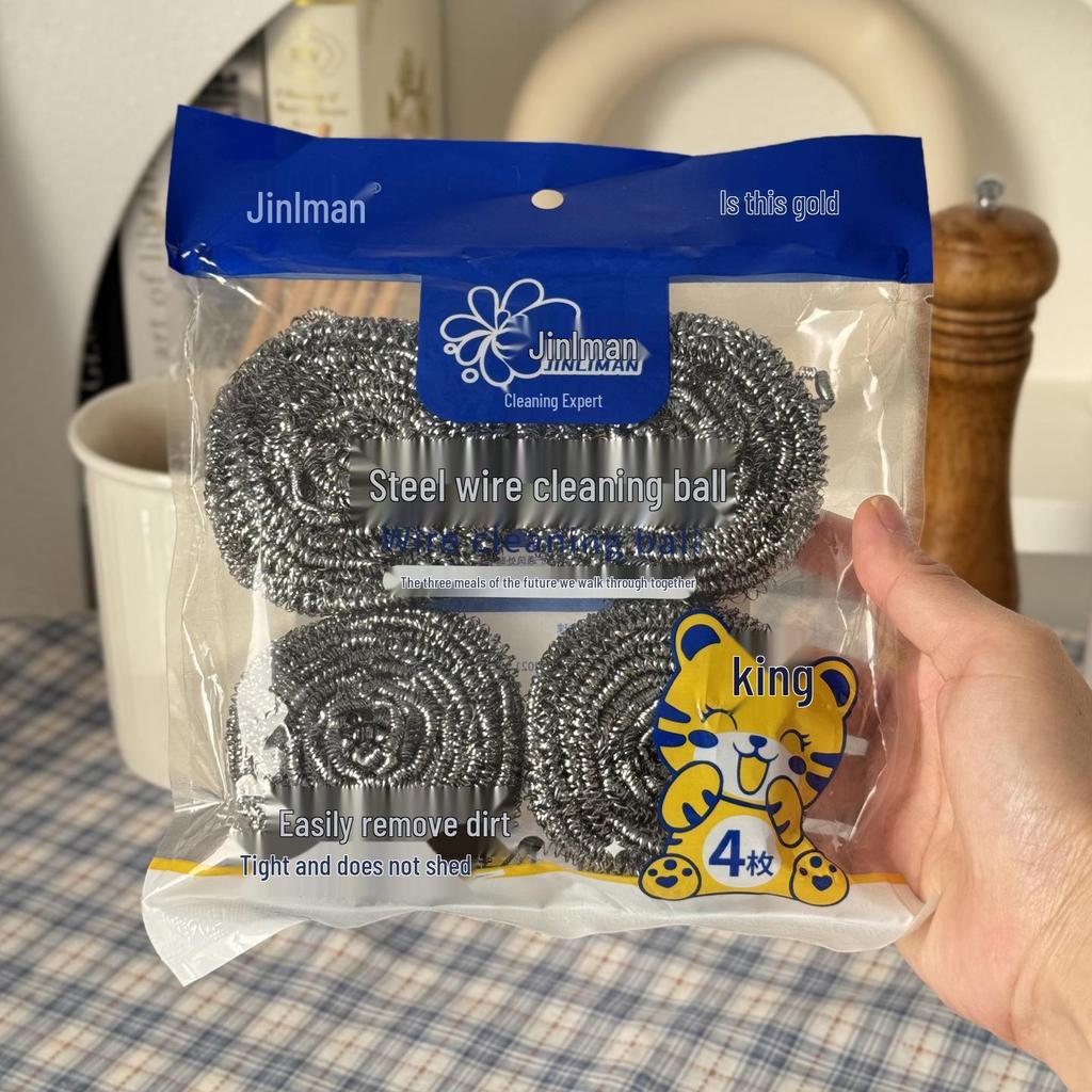 Bilă Mare de Curățat Bucătăria din Oțel Inoxidabil - Perie de Oală pentru Decontaminare Casnică