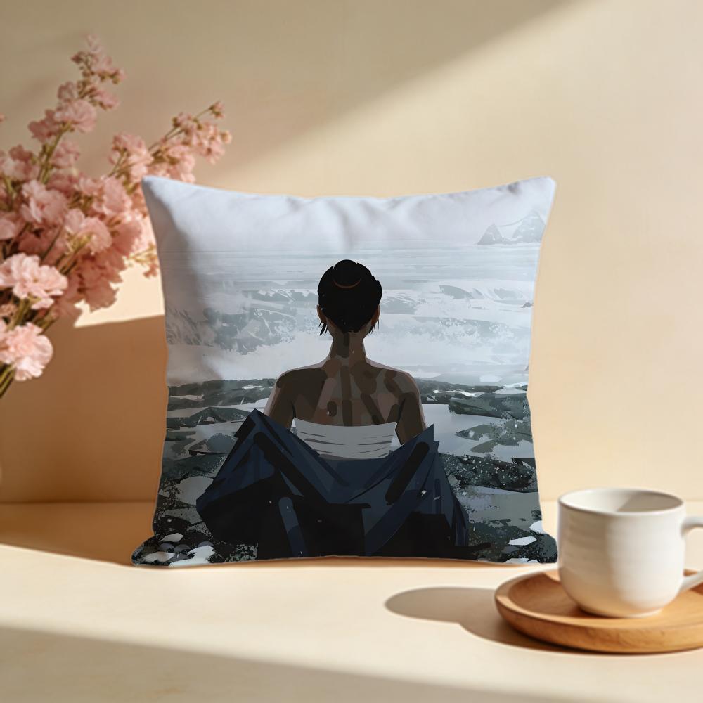 Hot BBlue Eye Samuraiful Cushion Cover Stylish Washable Pillow Cover Ideal for Couch Bedroom Car Decoration