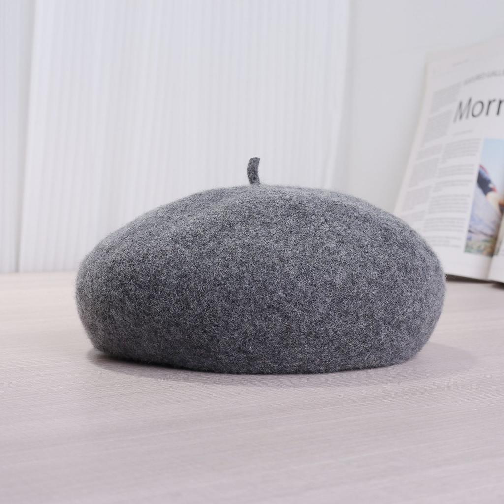 Wool Beret Painter Hat Women Autumn and Winter Versatile British Style Retro Hat Winter Versatile Hat