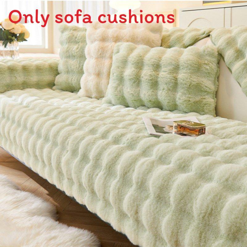 Warm Sofa Plush Cover Non Slip Cushion Covers Winter Quick Heat Furniture Decor