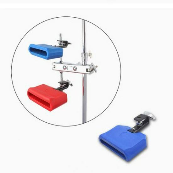 Plastic and Wooden Percussion Set: Clappers, Cowbells, and Holder