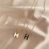 Elegant "H" Pendant Necklace - Women's High-End Chic Clavicle Chain