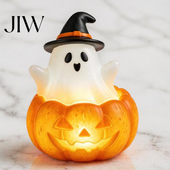 Halloween Party Atmosphere Light Cute Up Ghost Decoration, Small Statue Night Light, Indoor Tabletop Resin Table Decoration for Indoor, Kitchen Tiered