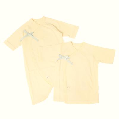 Saf Organik Modern Organik Pamuklu Yenidoğan Kısa İçlik Seti Yumuşak Bebek Mavisi %100 Üretim (2 Parçalı Set), Dört Mevsim İçlik, Japonya,