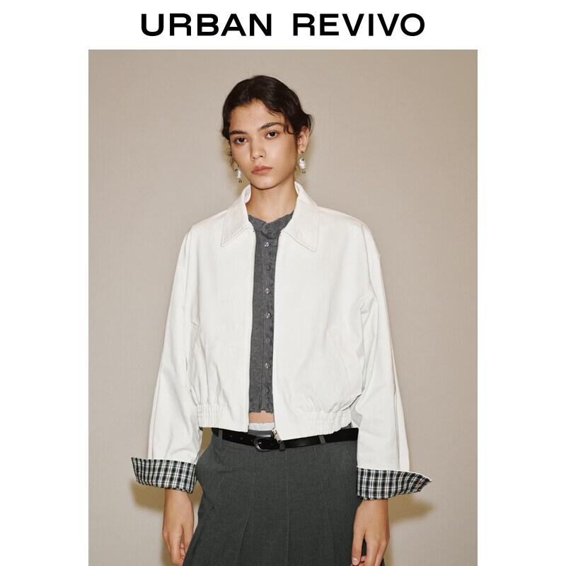 UR Women's Oatmeal Gray Lapel Jacket