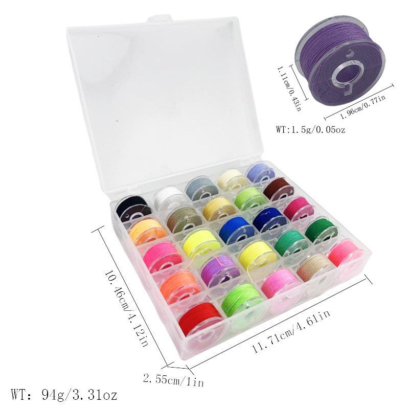 Multi-Specification Household Bobbin Set: Colored Transparent and Metal Bobbins with Thread