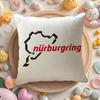 Nurburgring Sport Car Cushion Cover Linen Organic Fabric Double-Sided Printing Breathable Pillow Case Sofa Home Decor Gift