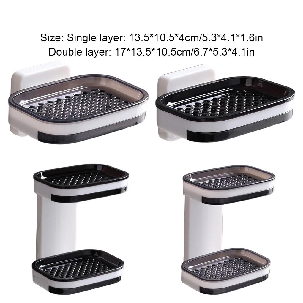 Wall Mounted Sponge Organizer Moisture-proof Water Draining Tray Storage Box Bathtub Organizing Case Container for Bathroom