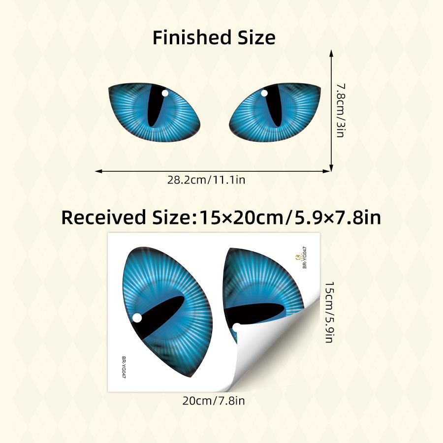 

Світні Очі Гепарда Наклейки для Ванної Водонепроникні Настінні Декалі Креативний Декор для Туалету Домашній Декор Стін Туалету Наклейки 20*15cm