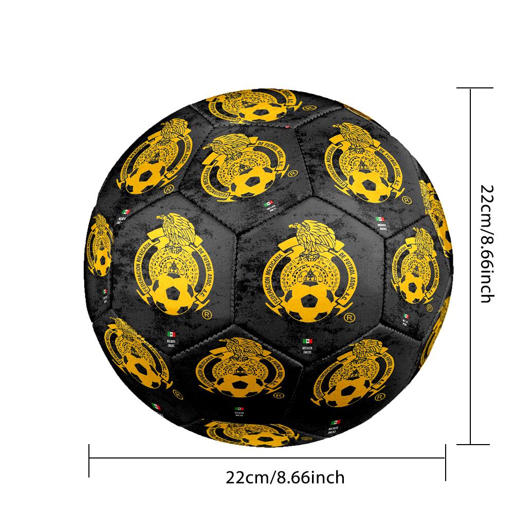 1 ud. Balón de Fútbol Talla 5 con Escudo de Fútbol de México para Oficina, Adecuado para Partidos de Práctica/Entrenamiento de Torneo, Ligero y Duradero mxg7032