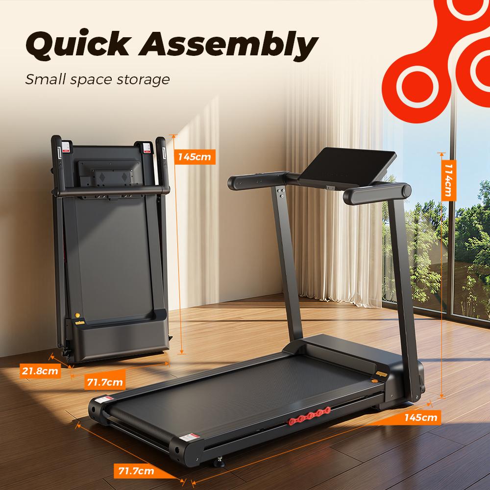 Formill FT62 Electric Treadmill With 4.0 Hp Brushless motor, automatic incline, shock absorption and space-saving design
