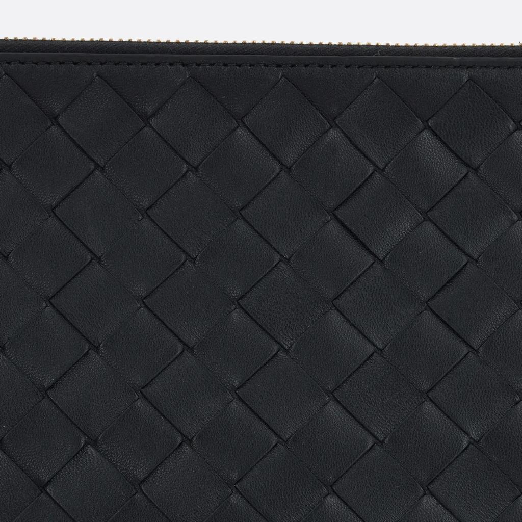 Bottega Veneta Woven Fringe Lambskin Clutch Women clutch Black 749922VCPP38425