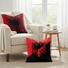 AAlbaniaS Flag Cushion Cover Natural Linen Organic Fabric DoubleSided Printing Couch Pillow Covers Home Decor