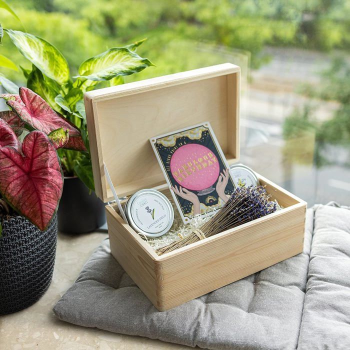 Boite de Rangement en Bois Creative Deco - 30x20x14cm - Naturel - Non Peint