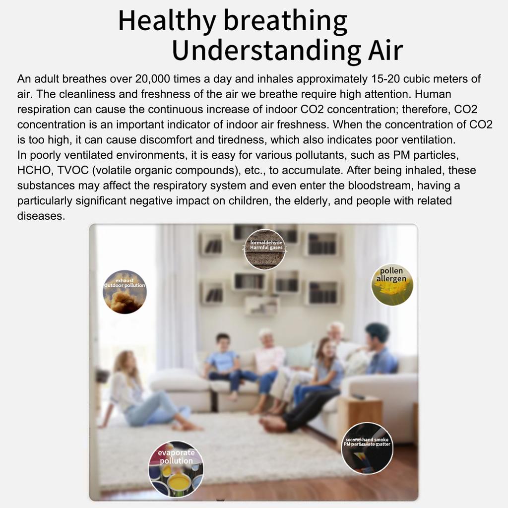 18 in 1 HCHO Meter, Temperature and Humidity Meter with Color Screen for Home Office, Detect Indoor