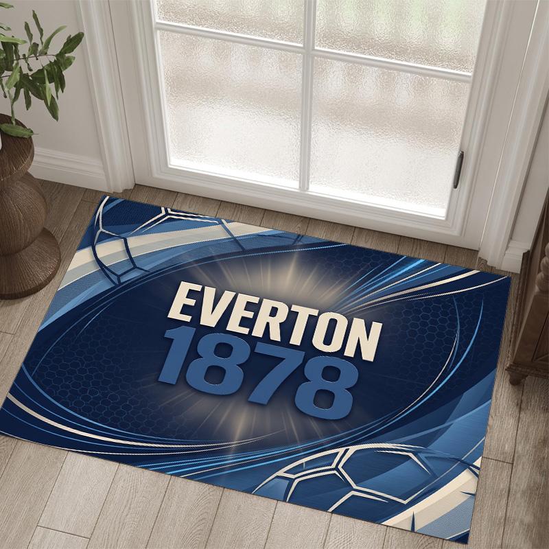 Everton Football Design Crystal Velvet Carpet Cozy Non?Slip Printed Rug For Bedroom Living Room Entrance