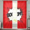 Comic Art Boom Star Voile Curtains Kitchen Living Room Bedroom Decoration Chiffon Tulle Window Treatment Light Filtering Made Of Polyester Area Decor