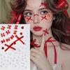 2024 New Year Red Bowknot Diamond Face Stickers for Children's Performance & Concert Makeup